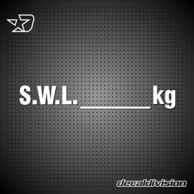 Safe Working Load Sticker Safe Working Load Sticker